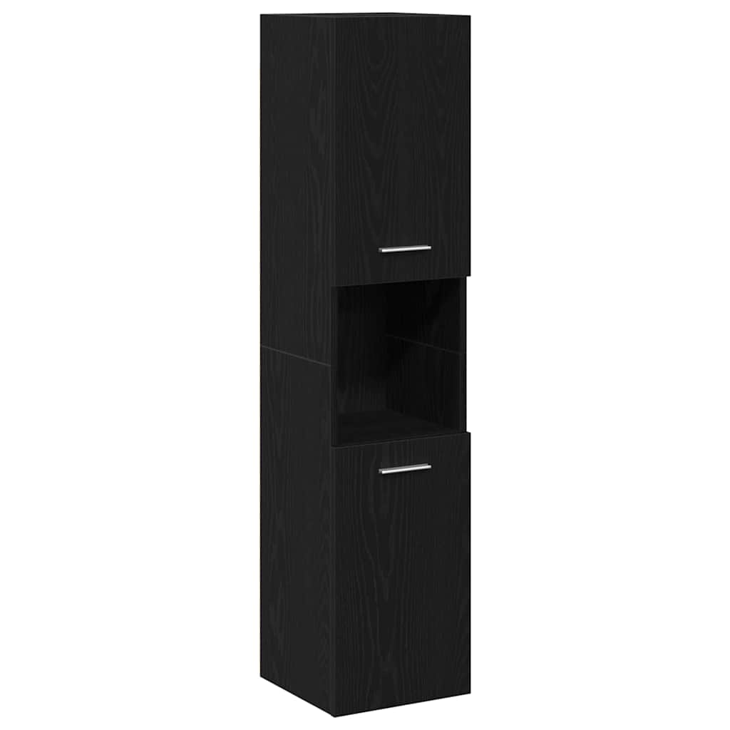 Set di mobili per il bagno 4 pcs Rovere Nero Legno multistrato | homemem39