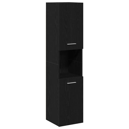 Set di mobili per il bagno 4 pcs Rovere Nero Legno multistrato | homemem39