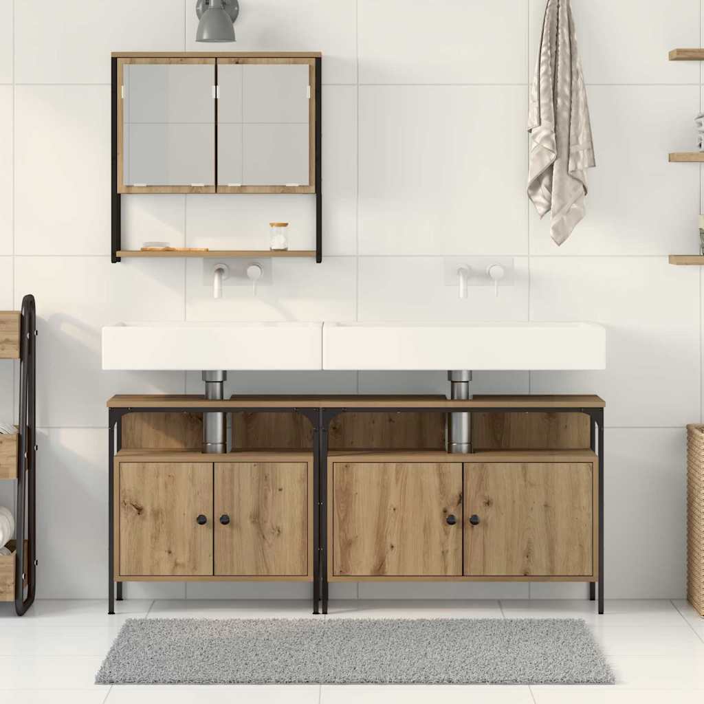 Set di mobili per il bagno 3 pz Marrone 80 x 30 x 60 cm | homemem39