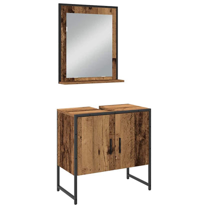 Set di mobili per il bagno 3 pcs Marrone Legno multistrato | homemem39