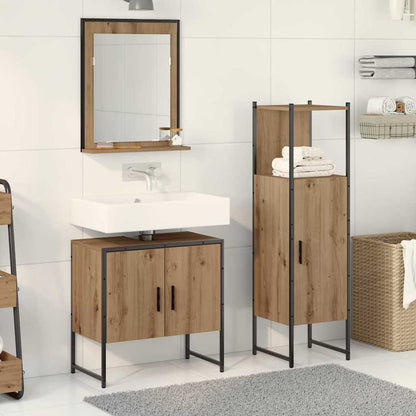 Set di mobili per il bagno 3 pcs Marrone Legno multistrato
