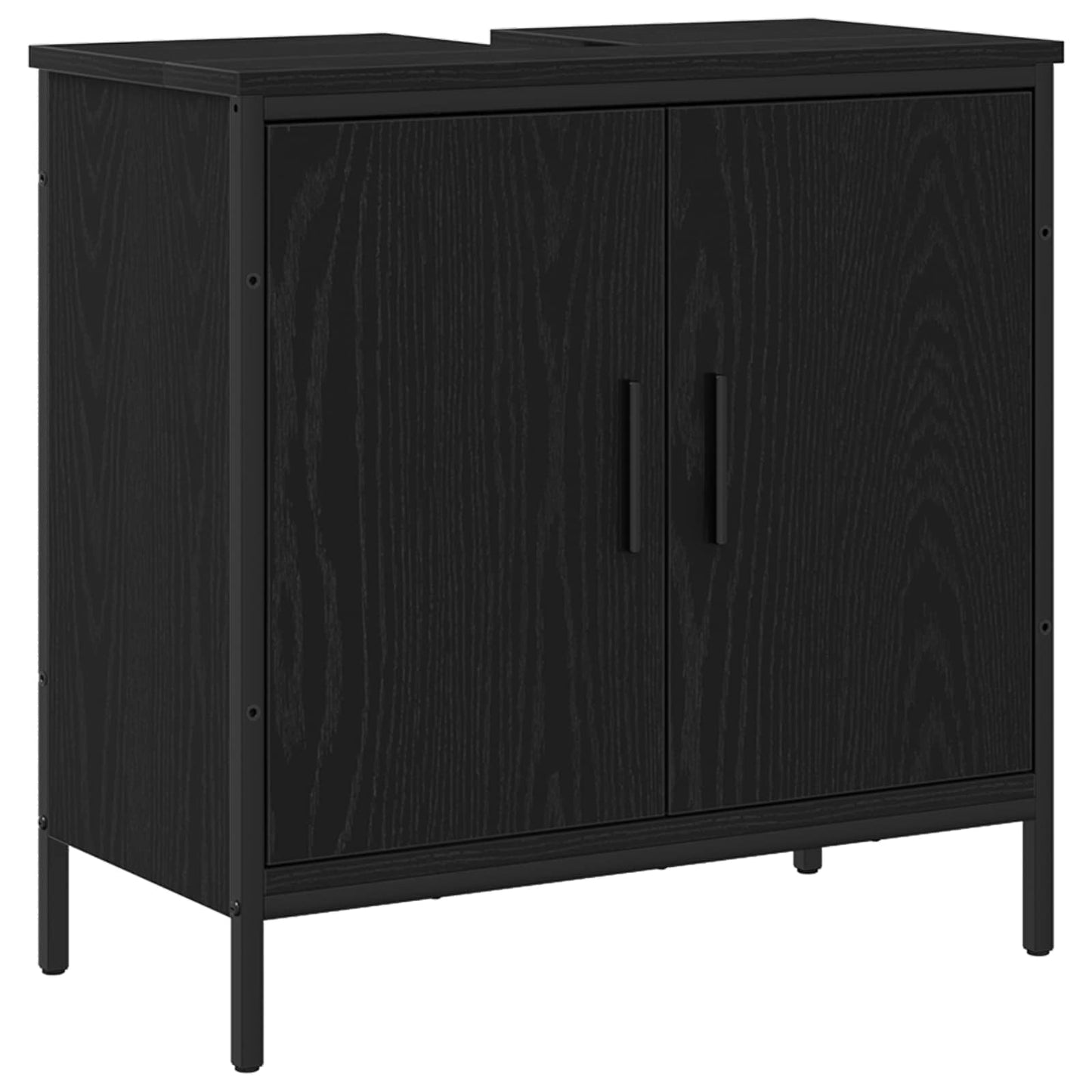 Set di mobili per il bagno 3 pcs Nero Legno multistrato | homemem39