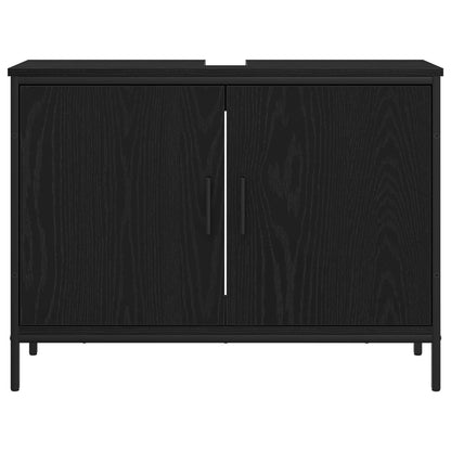 Set di mobili per il bagno 3 pcs Nero Legno multistrato | homemem39