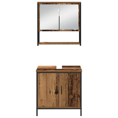 Set di mobili per il bagno 3 pcs Marrone Legno multistrato | homemem39