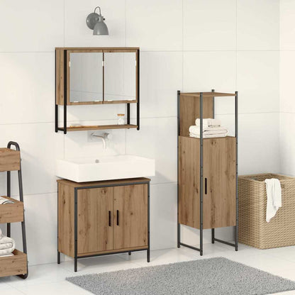 Set di mobili per il bagno 3 pz Marrone 33 x 33 x 113,5 cm | homemem39