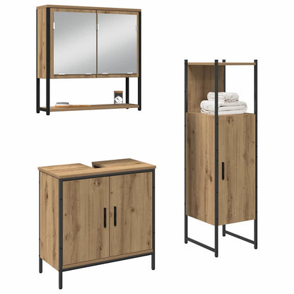 Set di mobili per il bagno 3 pz Marrone 33 x 33 x 113,5 cm | homemem39