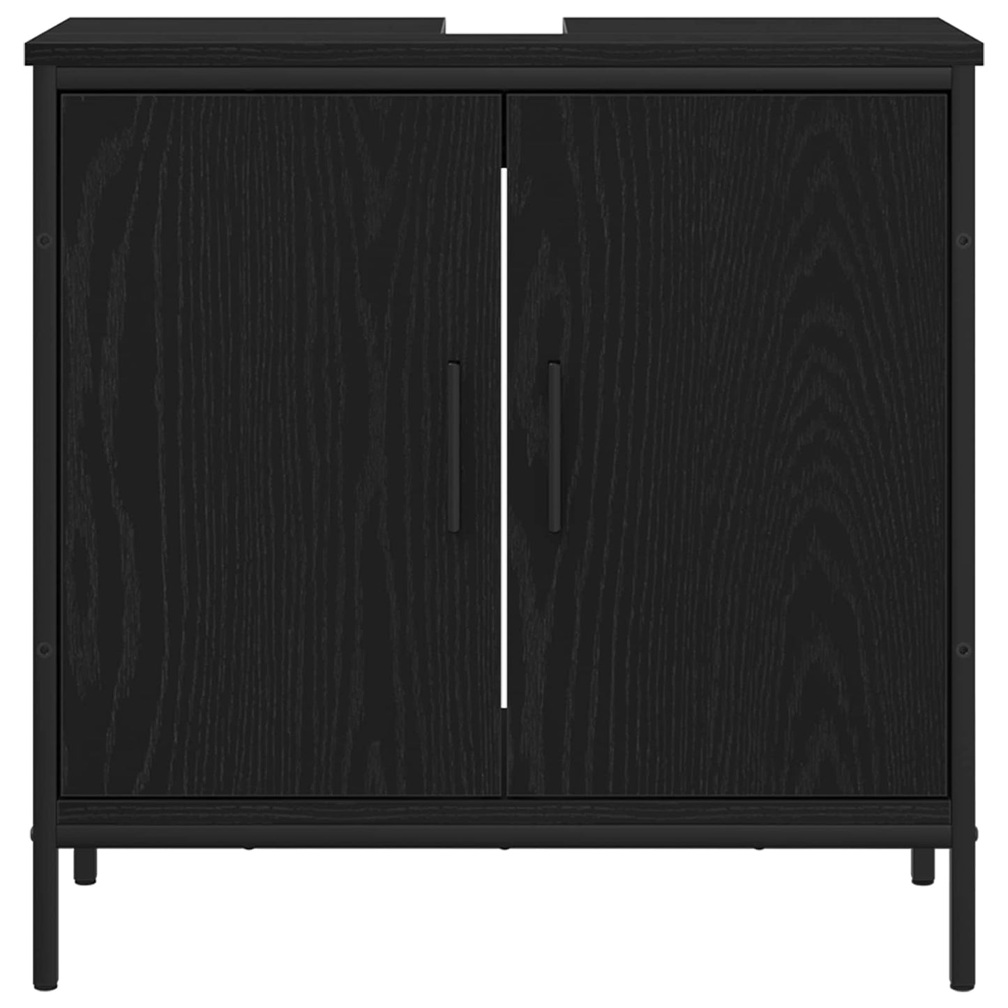 Set di mobili per il bagno 3 pcs Nero Legno multistrato | homemem39