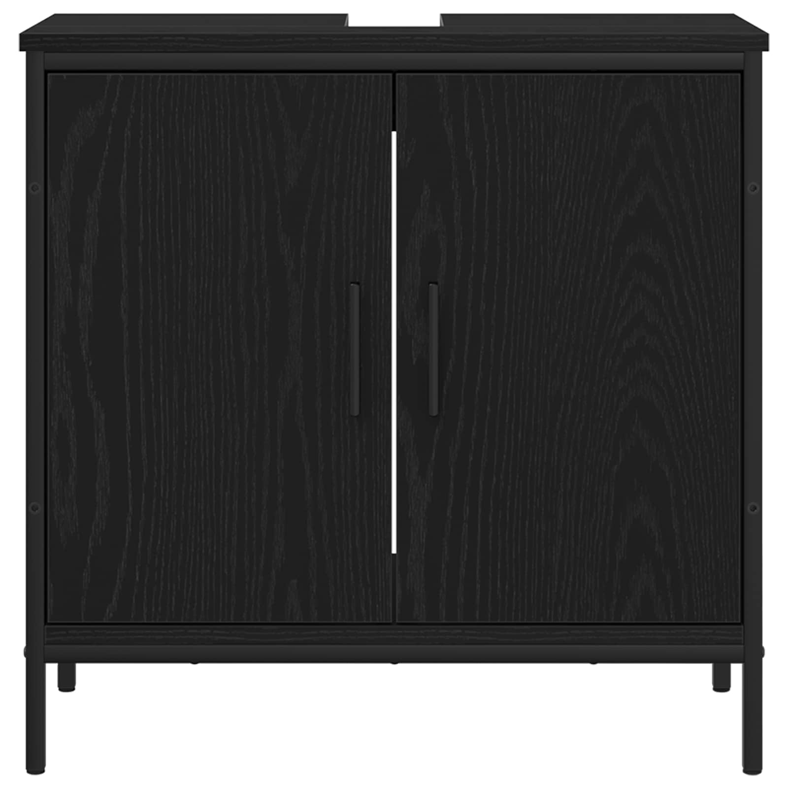 Set di mobili per il bagno 3 pcs Nero Legno multistrato | homemem39
