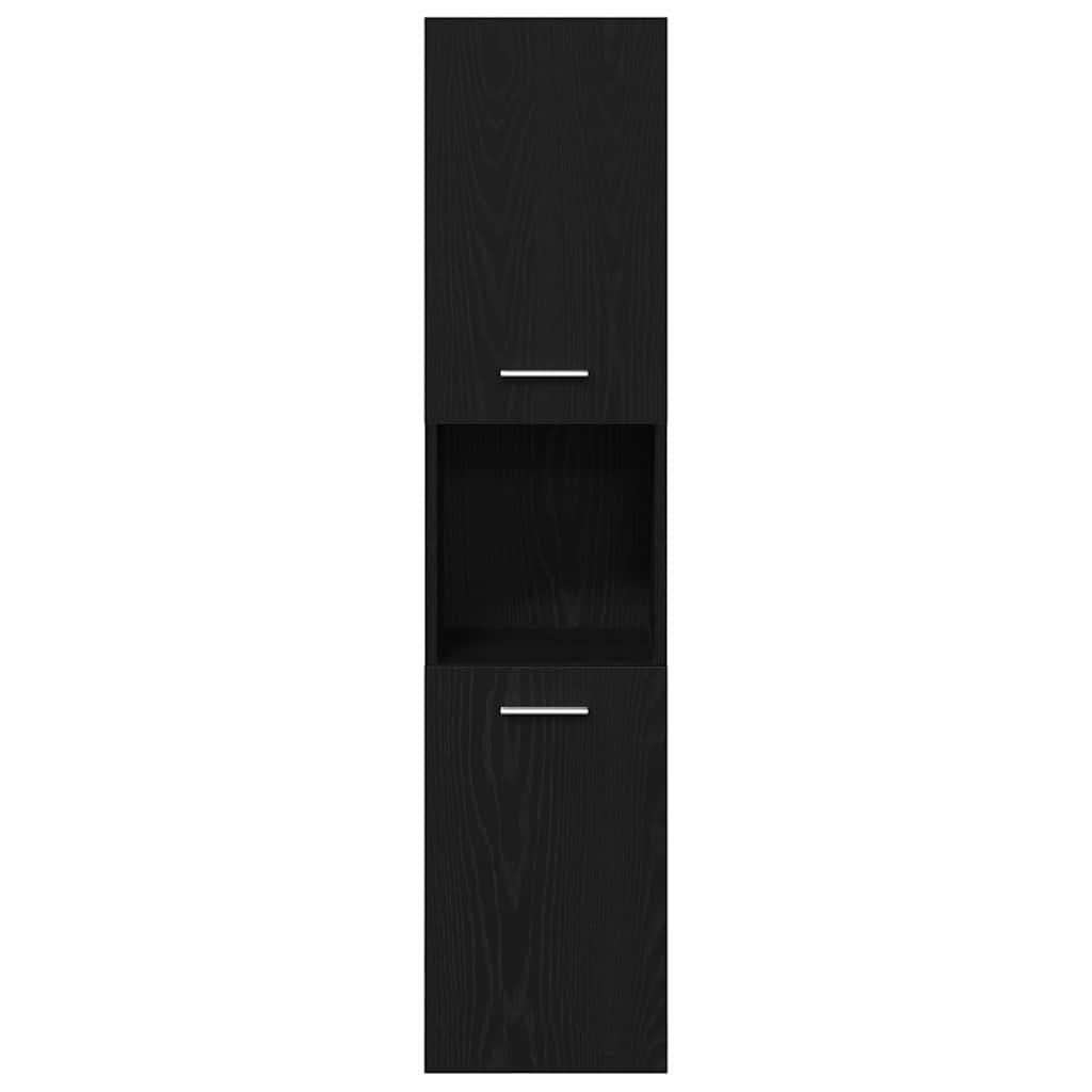 Set di mobili per il bagno 4 pcs Rovere Nero Legno multistrato | homemem39