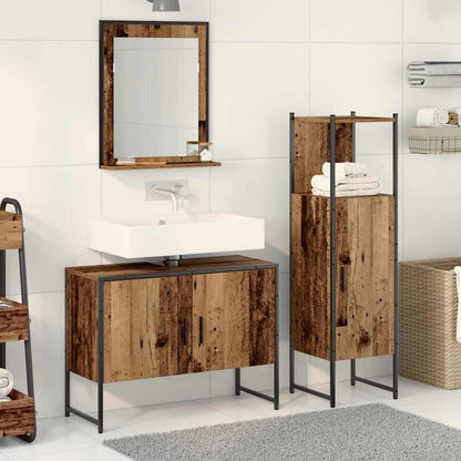 Set di mobili per il bagno 3 pcs Marrone Legno multistrato | homemem39
