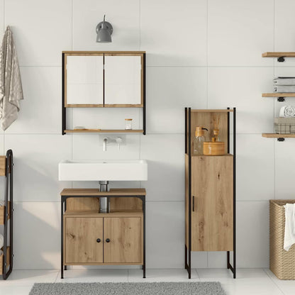Set di mobili per il bagno 3 pz Marrone 33 x 33 x 120,5 cm | homemem39