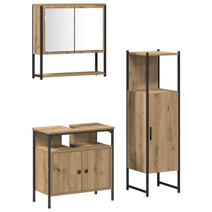 Set di mobili per il bagno 3 pz Marrone 33 x 33 x 120,5 cm | homemem39