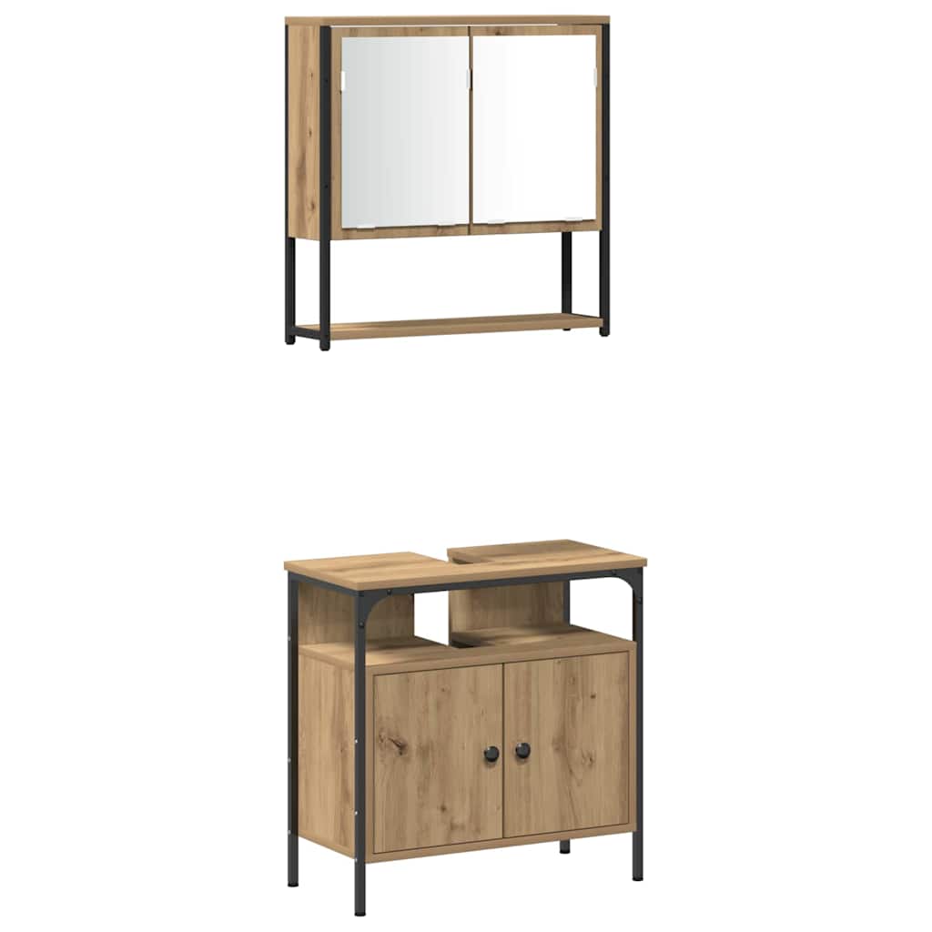 Set di mobili per il bagno 3 pz Marrone 33 x 33 x 120,5 cm | homemem39