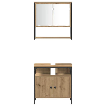Set di mobili per il bagno 3 pz Marrone 33 x 33 x 120,5 cm | homemem39
