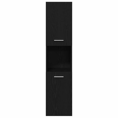 Set di mobili per il bagno 4 pcs Rovere Nero Legno multistrato | homemem39