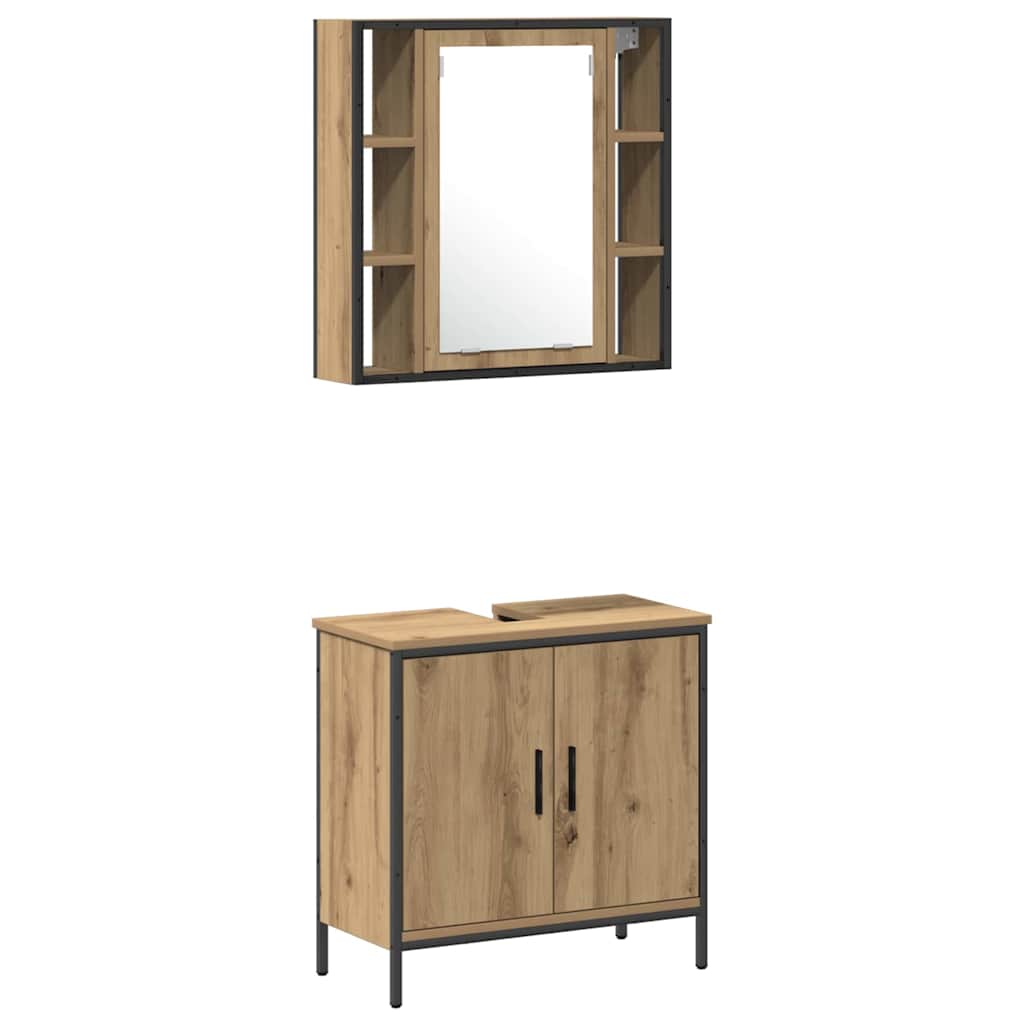 Unità da Bagno con lo scaffale 3 pcs Marrone Legno multistrato | homemem39