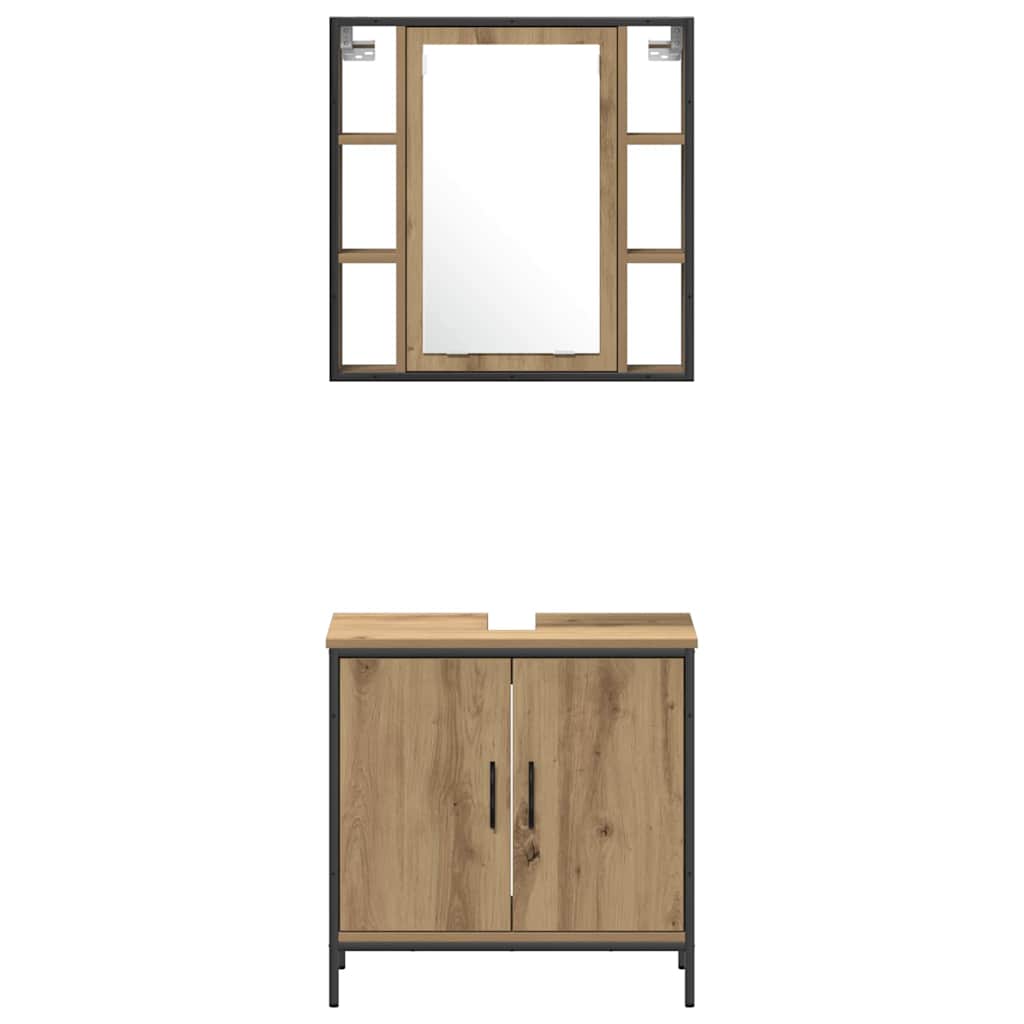 Unità da Bagno con lo scaffale 3 pcs Marrone Legno multistrato