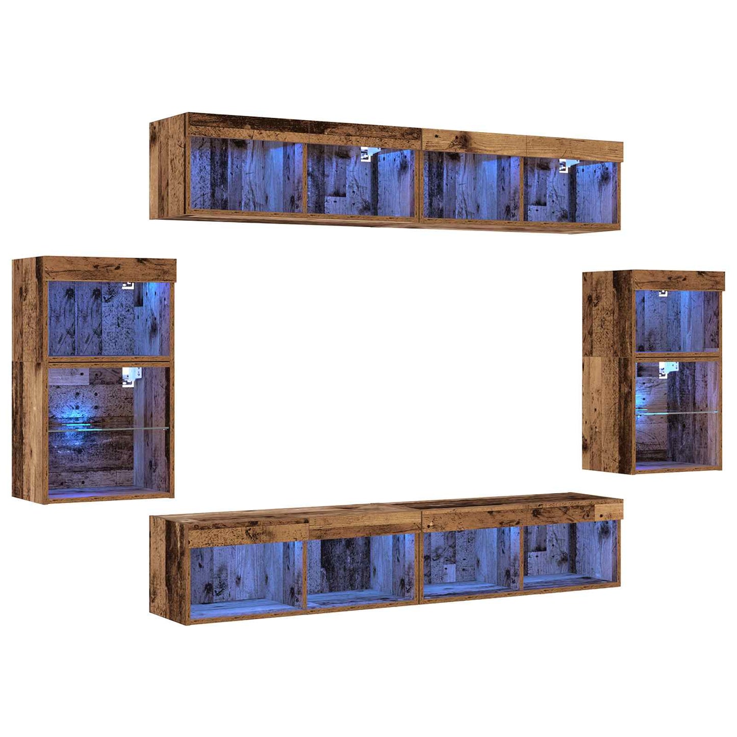 Set mobile TV 8 pcs Legno vecchio Legno multistrato