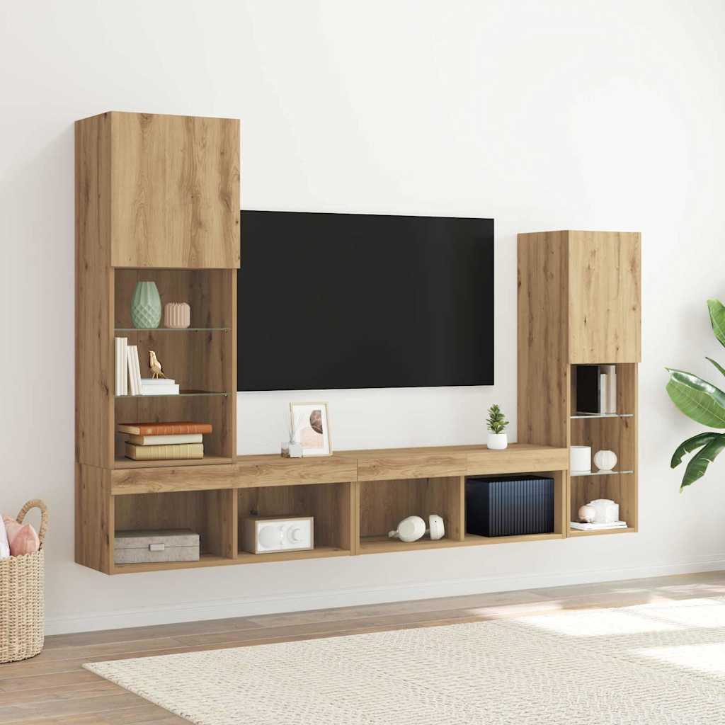 Mobile TV 4 pcs rovere artigianale Legno multistrato
