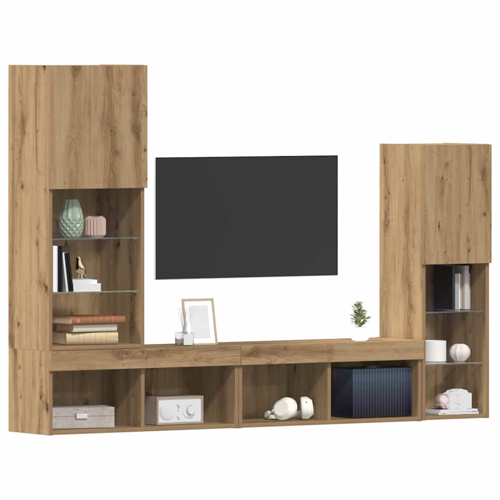 Mobile TV 4 pcs rovere artigianale Legno multistrato