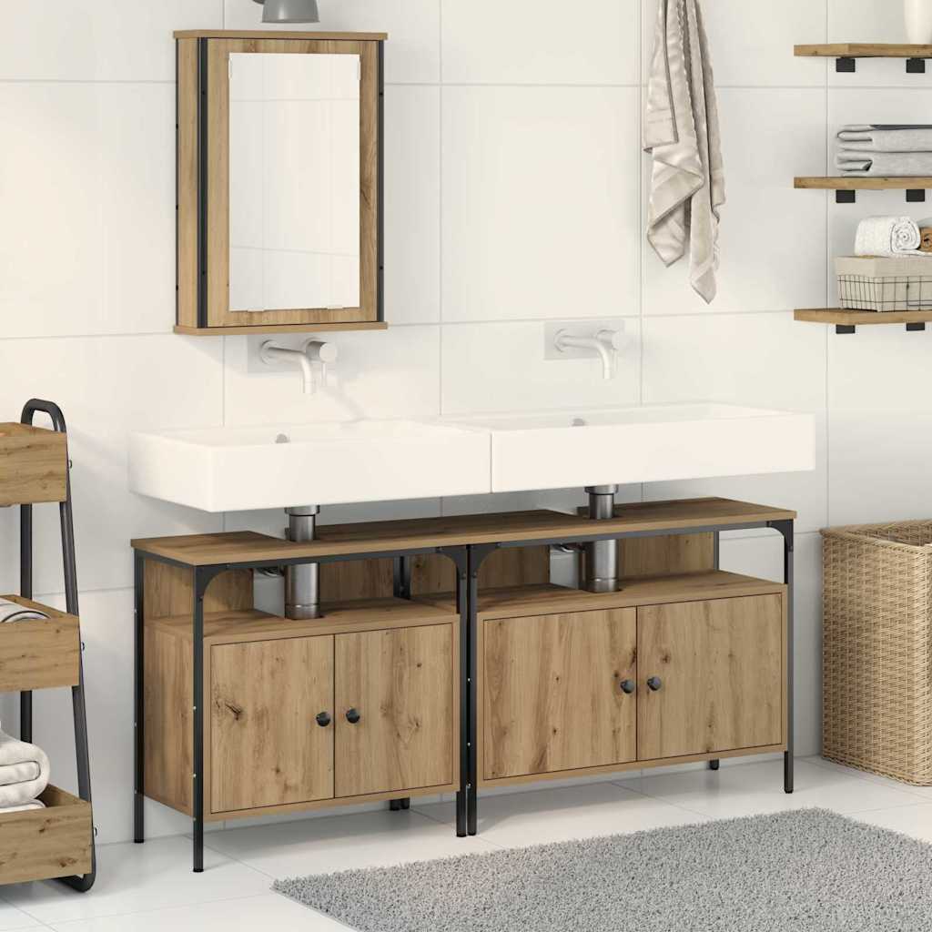 Unità da Bagno con lo scaffale 3 pcs Marrone Legno multistrato