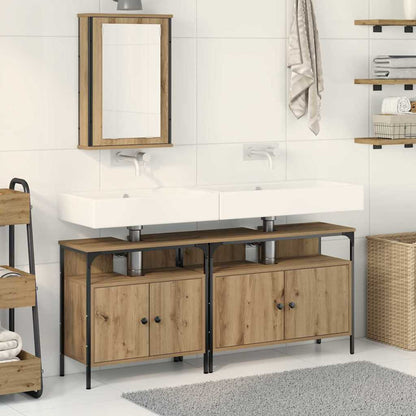 Unità da Bagno con lo scaffale 3 pcs Marrone Legno multistrato