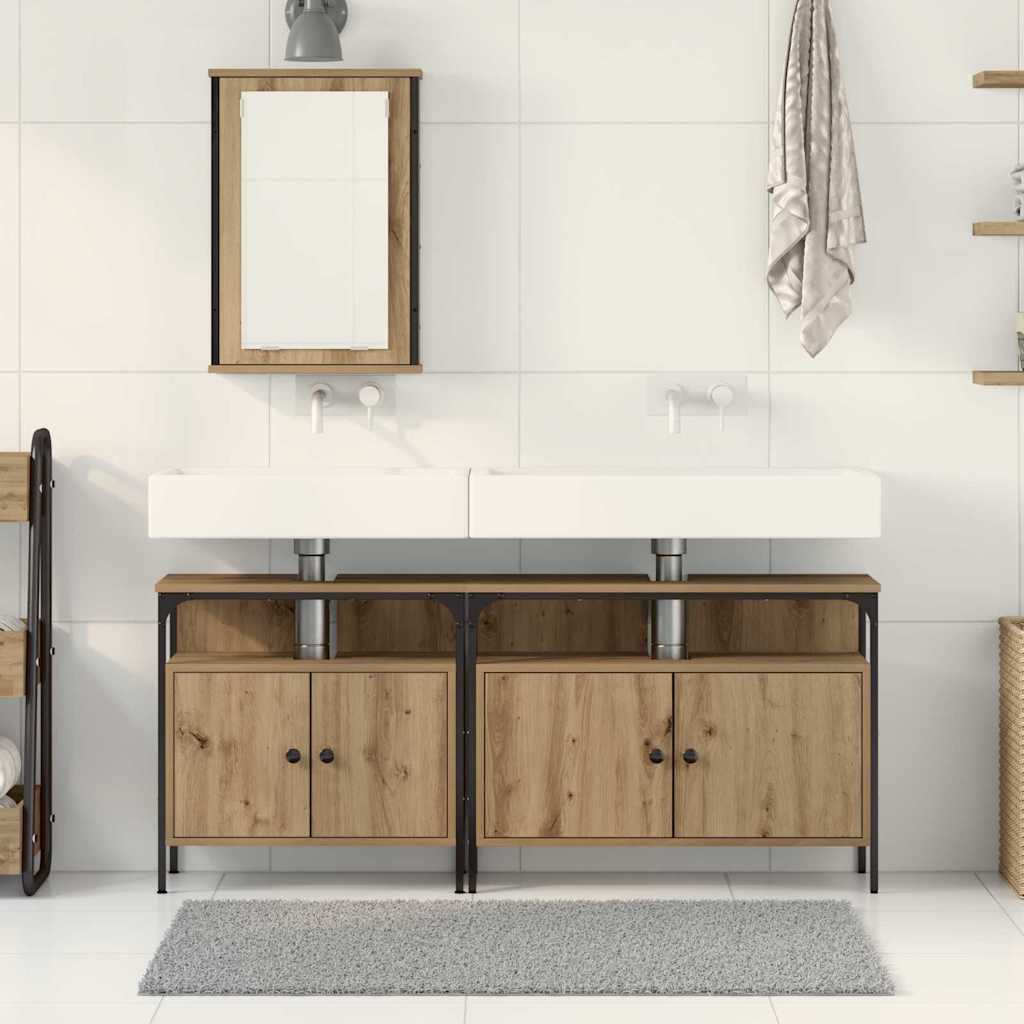 Unità da Bagno con lo scaffale 3 pcs Marrone Legno multistrato | homemem39