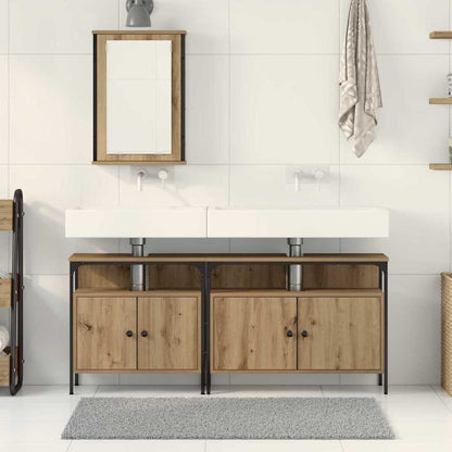 Unità da Bagno con lo scaffale 3 pcs Marrone Legno multistrato | homemem39