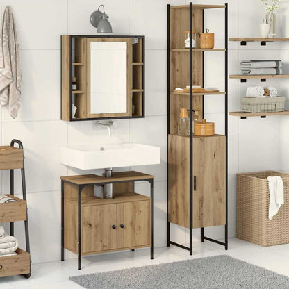 Set di mobili per il bagno 3 pz Rovere artigianale | homemem39