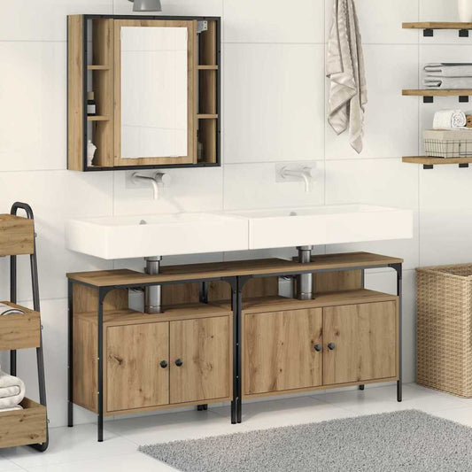 Unità da Bagno con lo scaffale 3 pcs Marrone Legno multistrato | homemem39