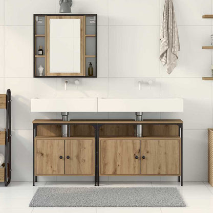 Unità da Bagno con lo scaffale 3 pcs Marrone Legno multistrato | homemem39