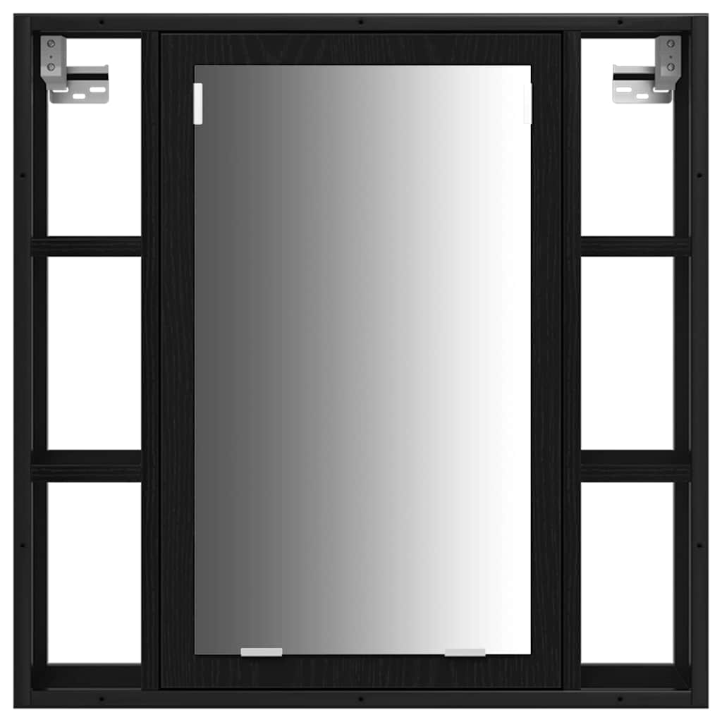 Unità da Bagno con lo scaffale 3 pcs Nero Legno multistrato