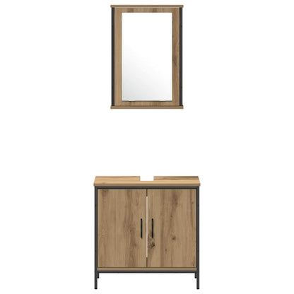 Set di mobili per il bagno 3 pz Marrone 33 x 33 x 185,5 cm | homemem39