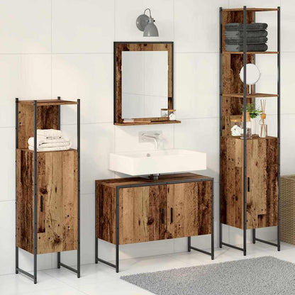 Set di mobili per il bagno 4 pcs Marrone Legno multistrato | homemem39
