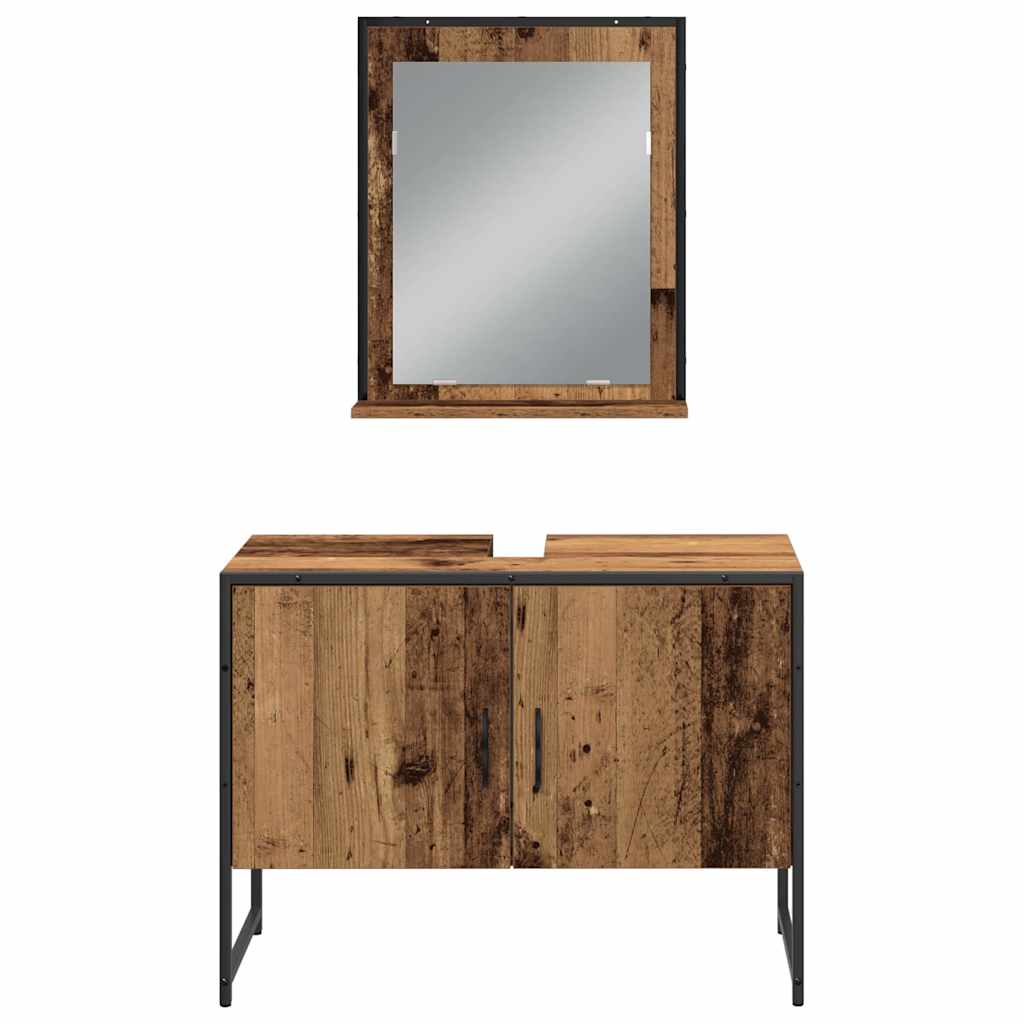 Set di mobili per il bagno 4 pcs Marrone Legno multistrato | homemem39