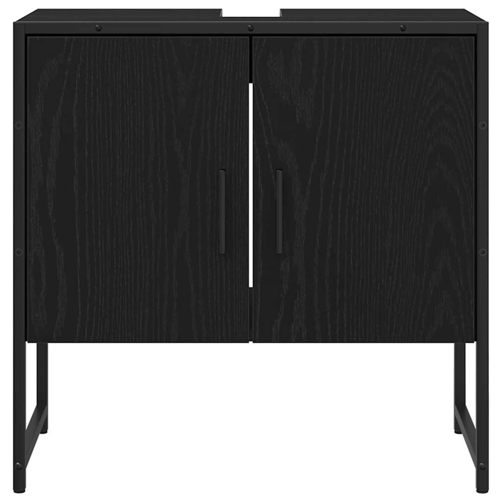 Set di mobili per il bagno 4 pcs Nero Legno multistrato | homemem39