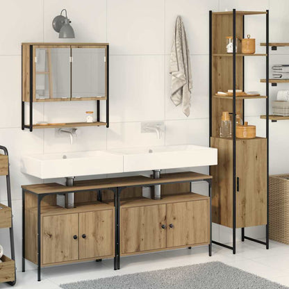 Set di mobili per il bagno 4 pz Rovere artigianale | homemem39