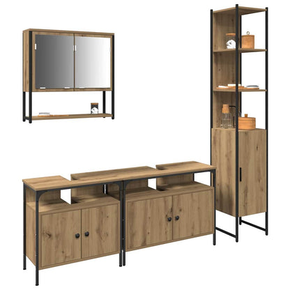 Set di mobili per il bagno 4 pz Rovere artigianale | homemem39