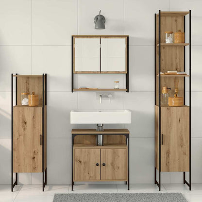 Set di mobili per il bagno 4 pz Rovere artigianale | homemem39
