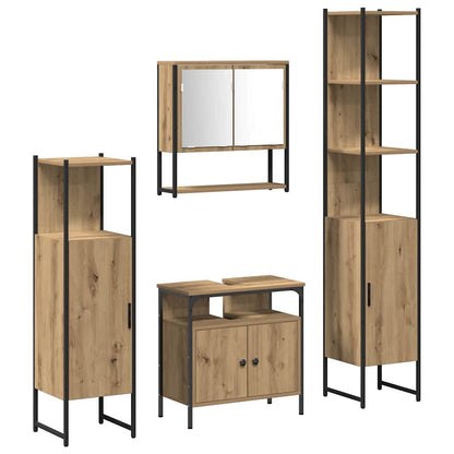 Set di mobili per il bagno 4 pz Rovere artigianale | homemem39