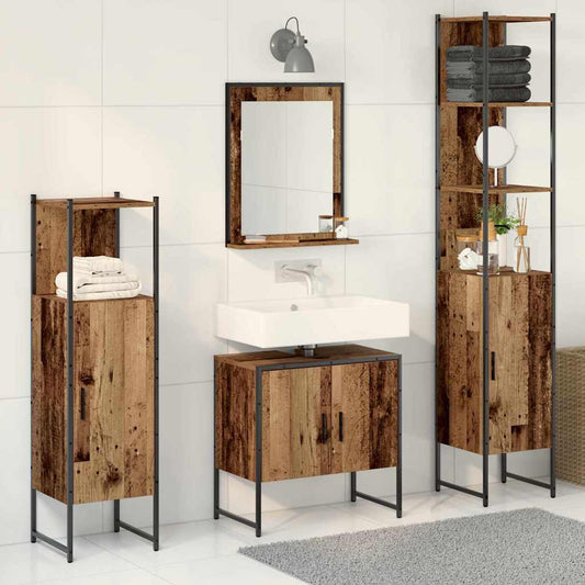 Set di mobili per il bagno 4 pcs Marrone 33 x 33 x 185.5 cm | homemem39