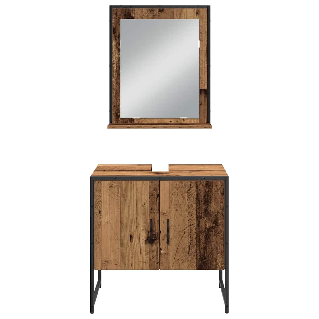 Set di mobili per il bagno 4 pcs Marrone 33 x 33 x 185.5 cm | homemem39