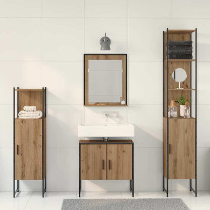 Set di mobili per il bagno 4 pcs Marrone 33 x 33 x 185.5 cm