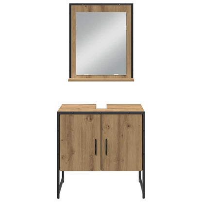 Set di mobili per il bagno 4 pz Marrone 33 x 33 x 185,5 cm | homemem39