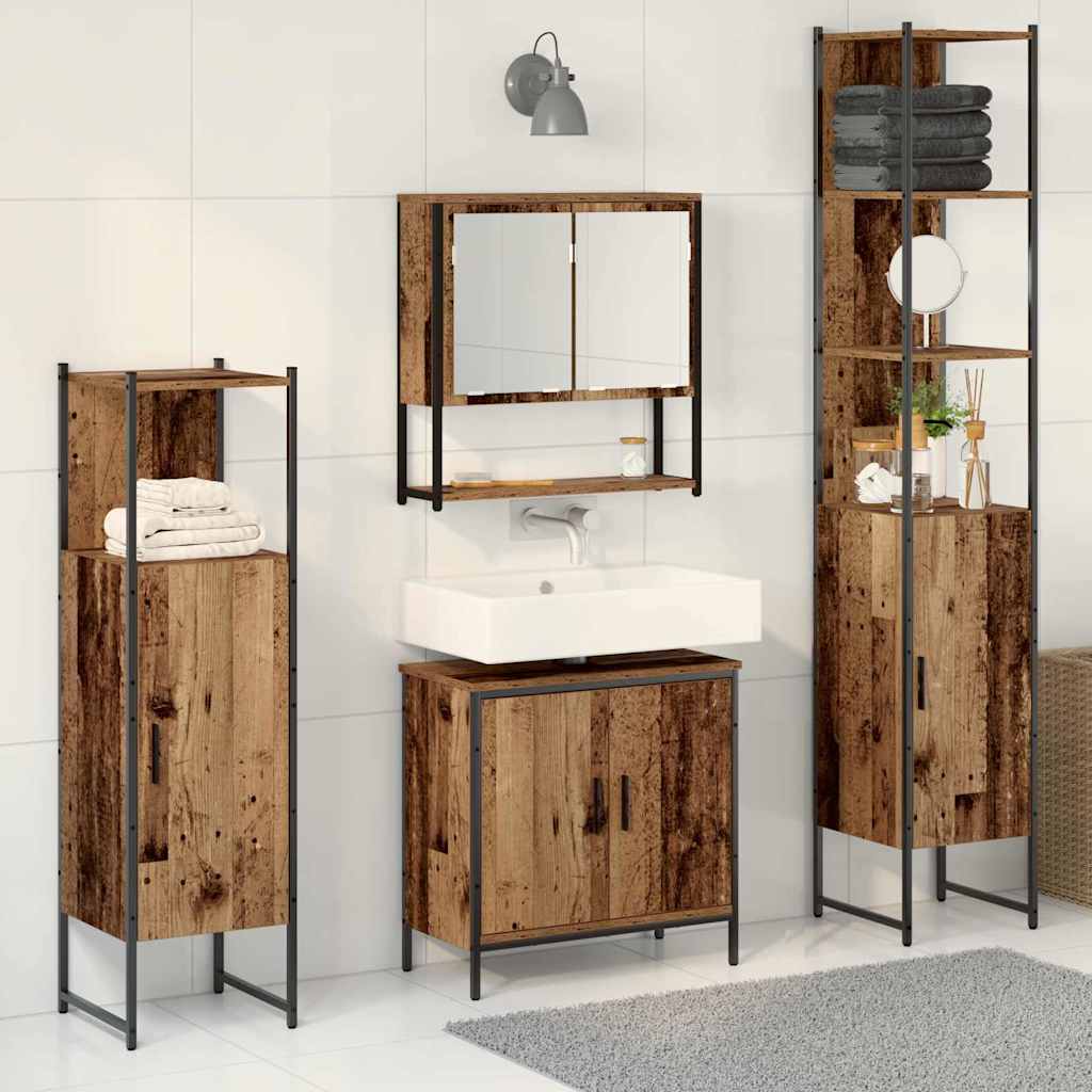 Set di mobili per il bagno 4 pcs Marrone 33 x 33 x 185.5 cm | homemem39