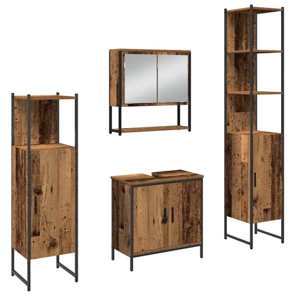 Set di mobili per il bagno 4 pcs Marrone 33 x 33 x 185.5 cm | homemem39