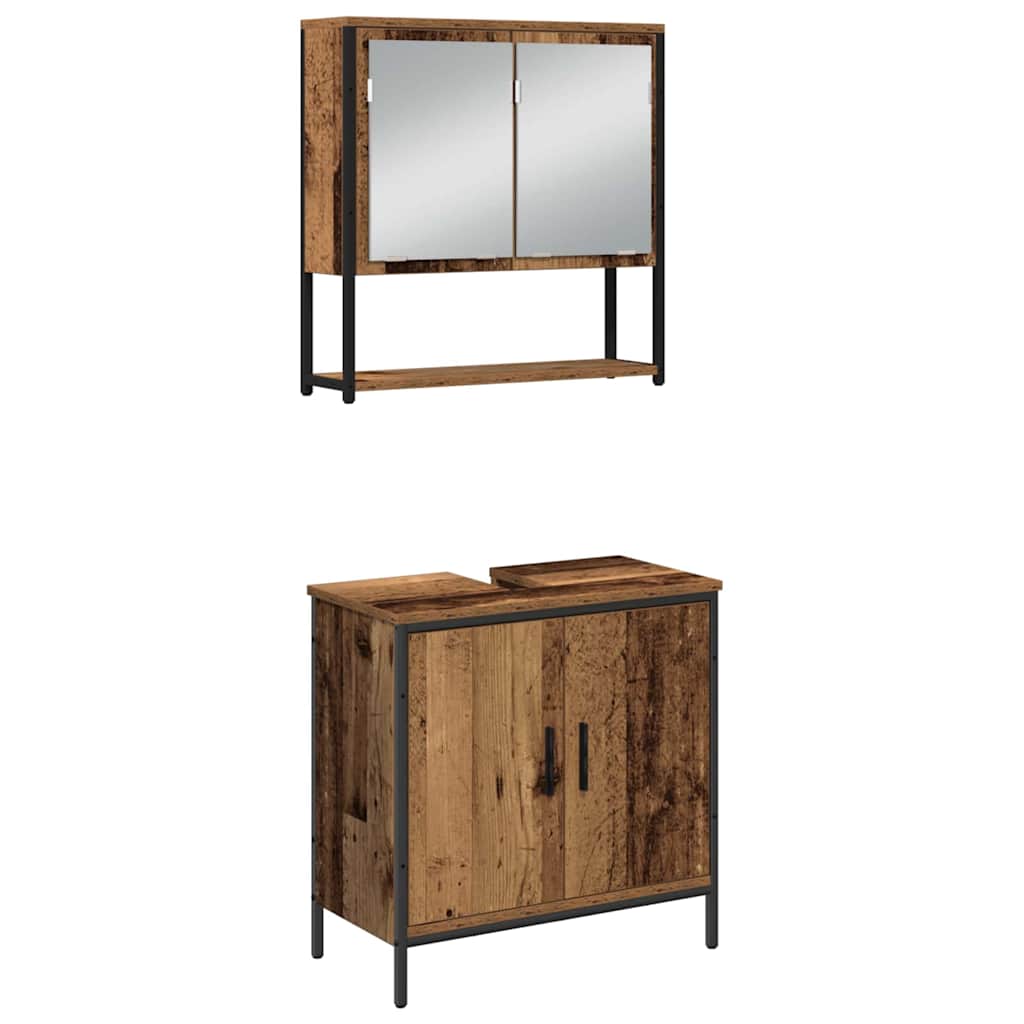Set di mobili per il bagno 4 pcs Marrone 33 x 33 x 185.5 cm | homemem39