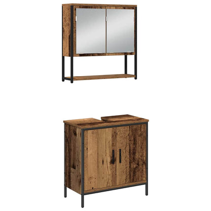 Set di mobili per il bagno 4 pcs Marrone 33 x 33 x 185.5 cm | homemem39