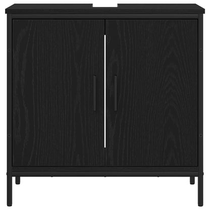 Set di mobili per il bagno 4 pcs Nero Legno multistrato | homemem39