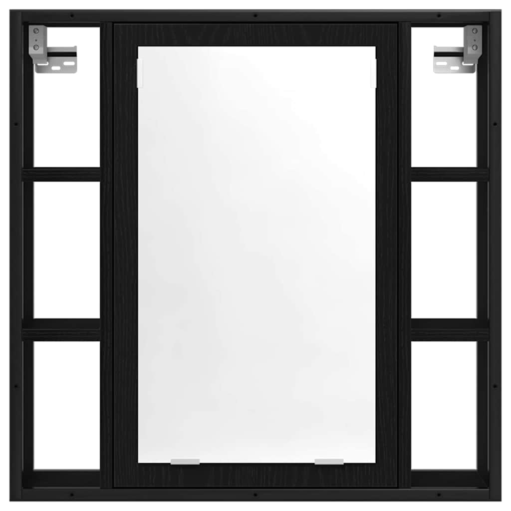 Set di mobili per il bagno 4 pcs Rovere Nero Legno multistrato | homemem39